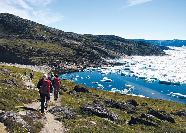 Im Sommer schmilzt das Eis weit genug weg um ausgedehnte Wanderungen vom Camp ab zu machen.