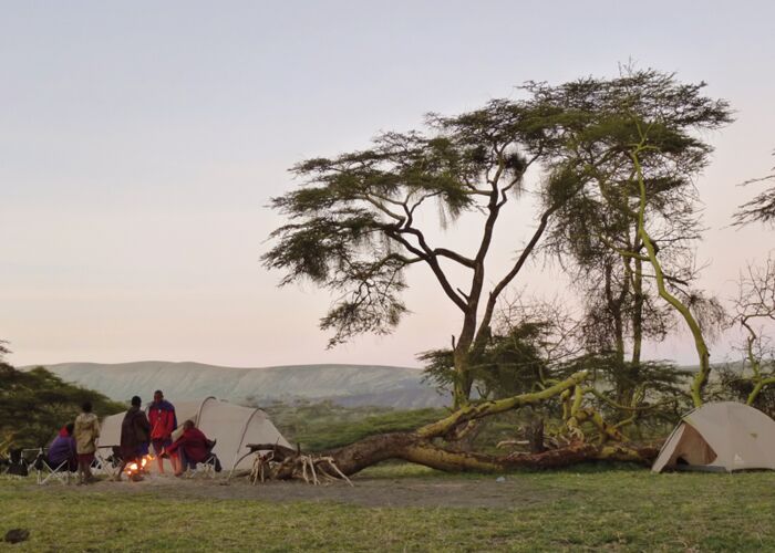 Übernachtung in Zelten beim Ngorongoro Hochland Trekking