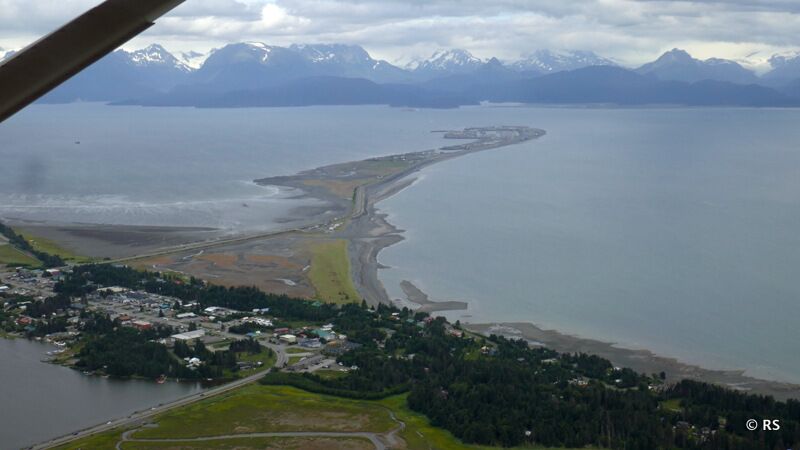 Unser Hotel lag genau am Ende der Landzunge in der Kachemak Bay.
