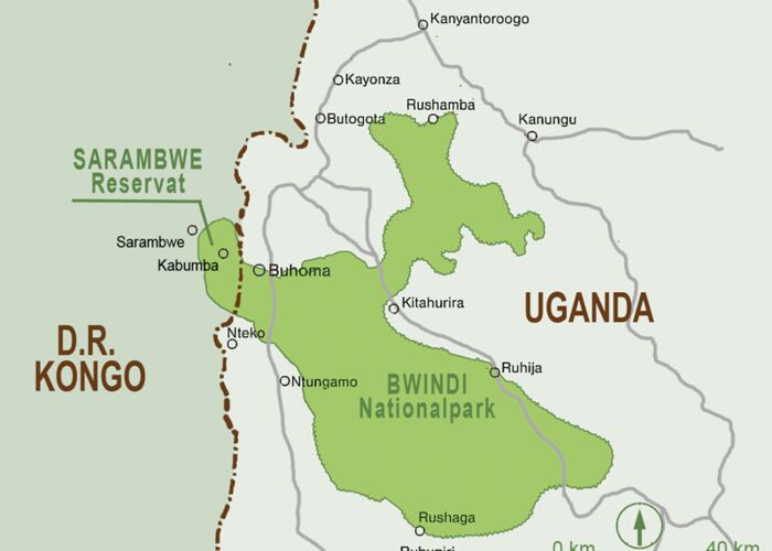Landkarte Uganda Kongo Sarambwe