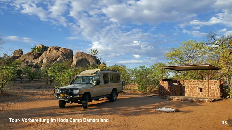 Vorbereitung des Wigwam Fahrzeuges für die Reise durch Namibia