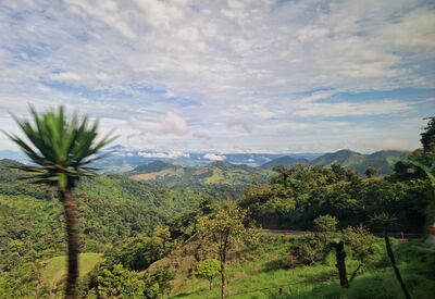 Panoramablick auf Monteverde während unserer Reise durch Costa Rica.