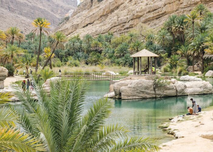 Eine der besten Sehenswürdigkeiten im Oman sind die Wadis beim Wadi Bani Khalid Fluss