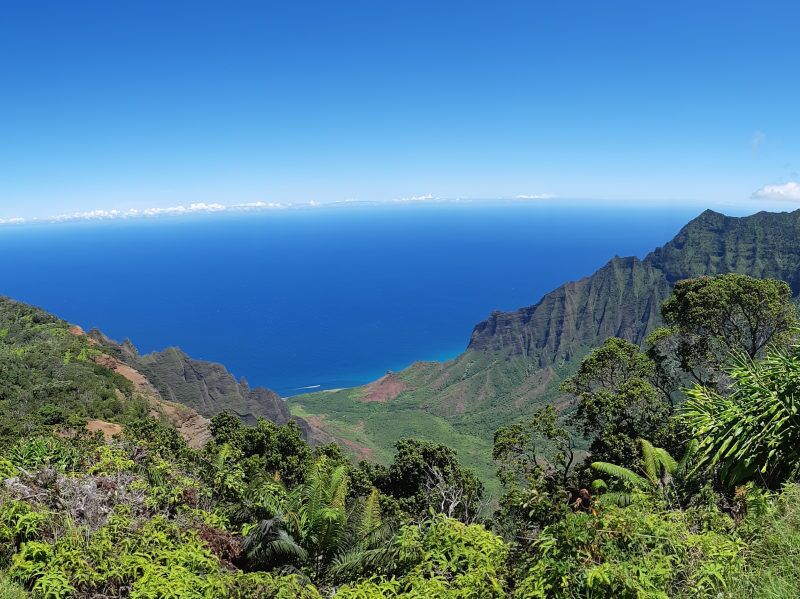 Unvergessliche Ausblicke während einer Wanderung über dem Kalalau Valley auf Hawaii