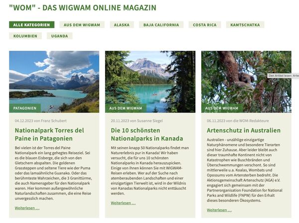 Wir haben mittlerweile eine hohe Anzahl an informativen Blog Artikeln auf unserer WIGWAM Homepage.